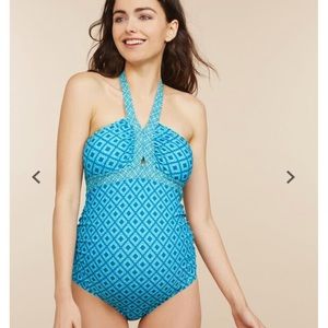 Halter Maternity One Piece Swimsuit UPF 50+